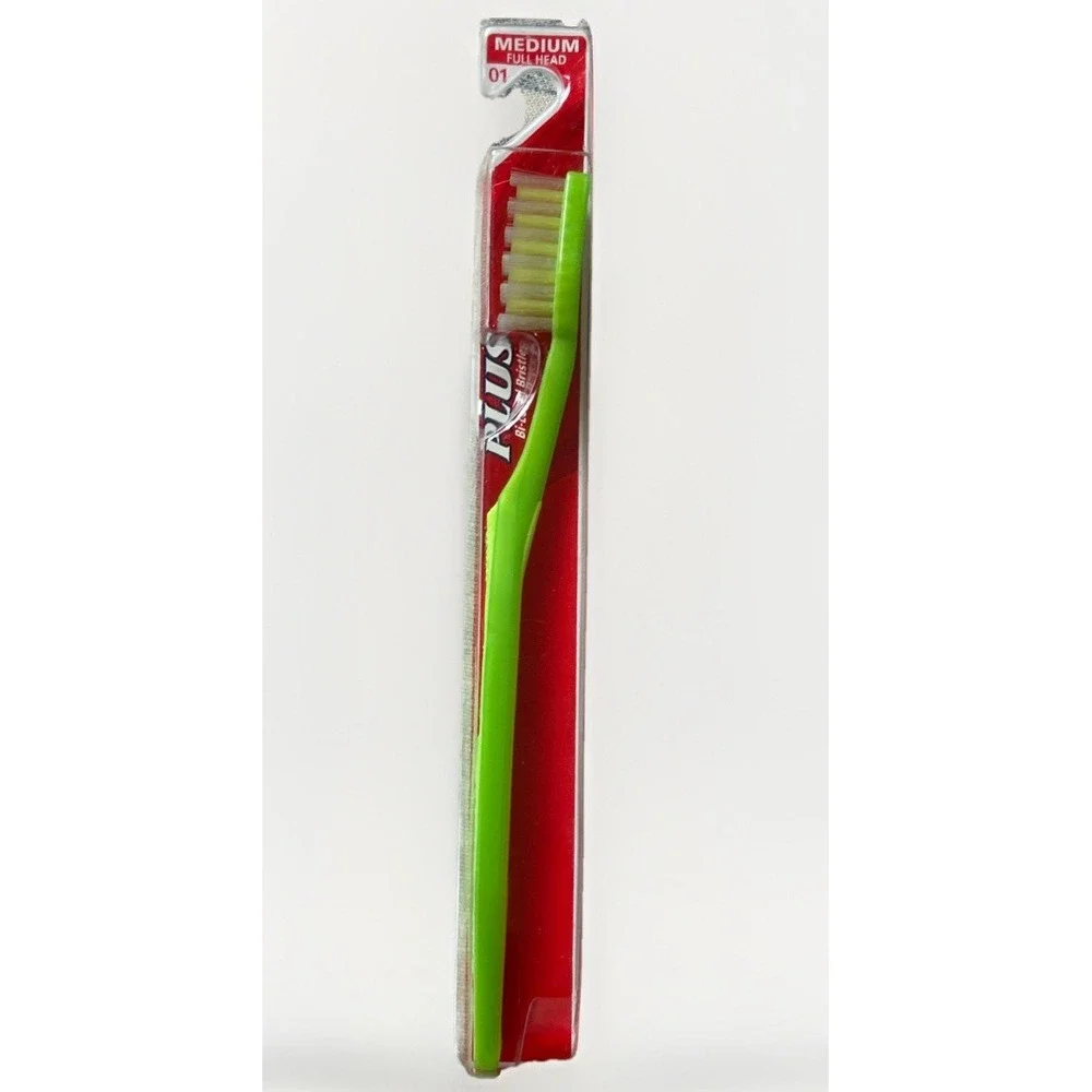 Vintage Colgate Plus Toothbrush Diamond Shaped Head Soft Bristles‎ NEW Green USA